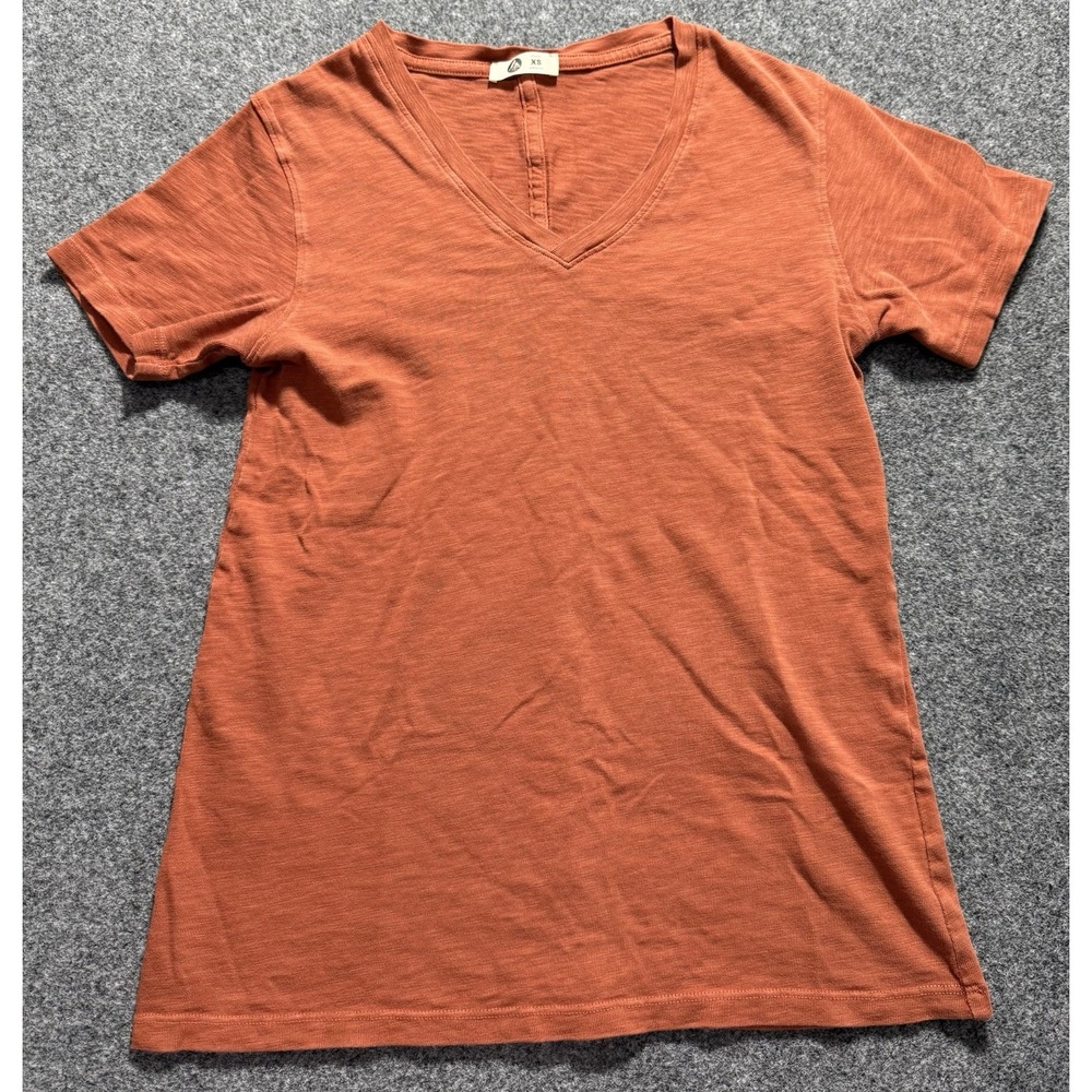 American Giant Shirt Womens XS V Neck Made in USA Casual Supima Cotton Tee